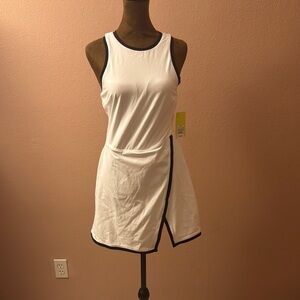 All in Motion White Dress with Black Trim